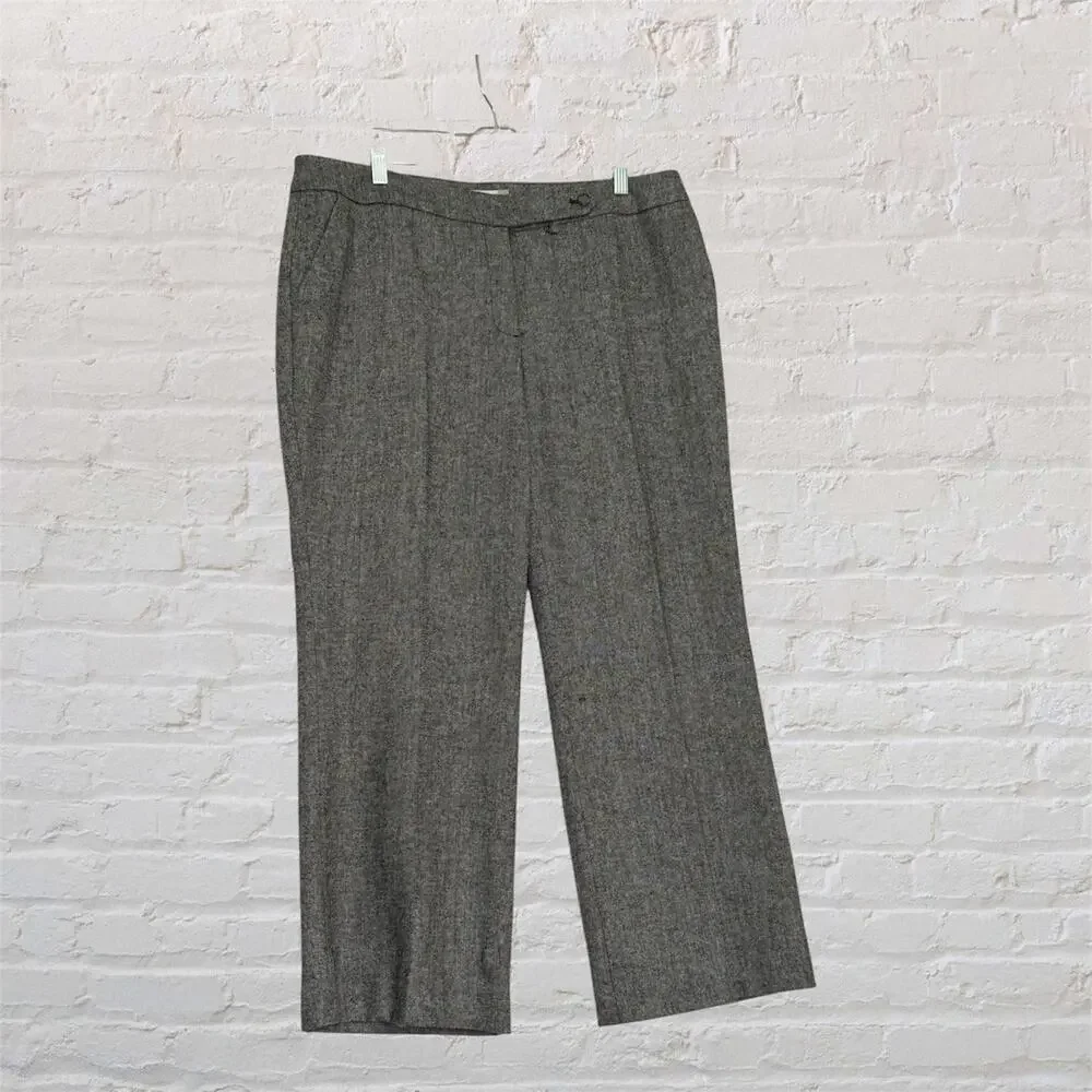 Calvin‎ Klein Wool Blend Dress Pants Gray Lined Straight Leg Women 14